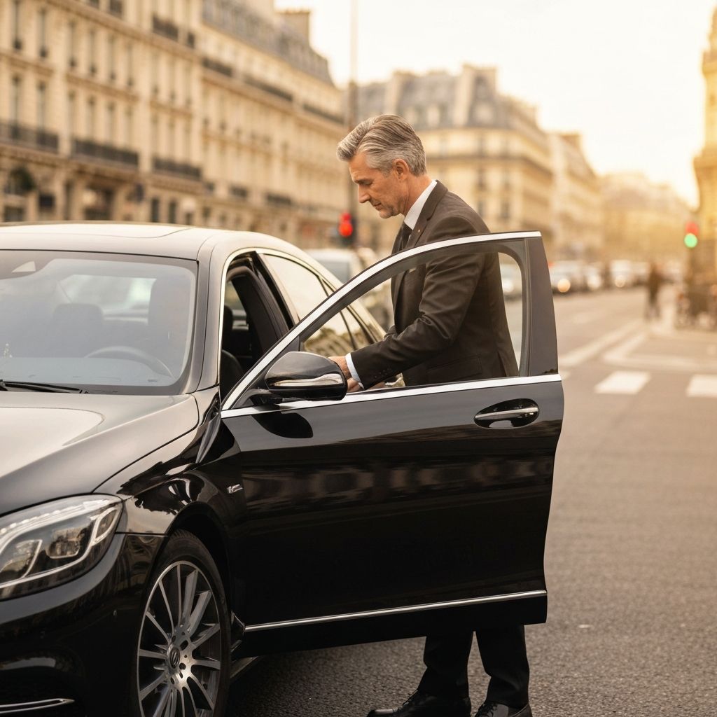 Chauffeur ouvrant la porte